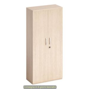 Armadio alto con ante battenti rovere 80x46xH.181,8 cm in melaminico linea