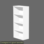 Mobile a giorno alto bianco 80x35xH.180 cm con 3 ripiani regolabili