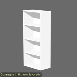 Mobile a giorno alto bianco 80x35xH.180 cm con 3 ripiani regolabili