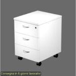 EC - White mounted three-drawer chest of drawers 41,8x52xH.59,5 cm Presto line