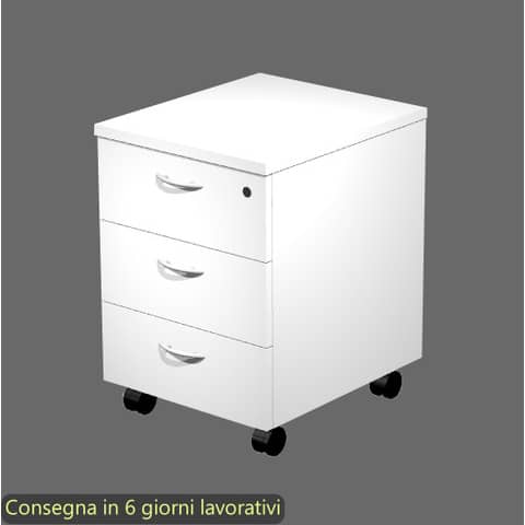 EC - White mounted three-drawer chest of drawers 41,8x52xH.59,5 cm Presto line