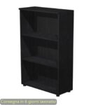 Mobile a giorno medio nero venato frassino 80x35xH.120 cm con 2 ripiani