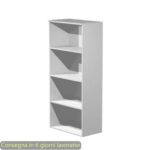 EC - Mobile a giorno alto grigio 80x44xH.180 cm con 3 ripiani regolabili