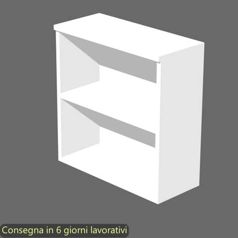Mobile a giorno basso bianco 80x35xH.72 cm con 1 ripiano regolabile