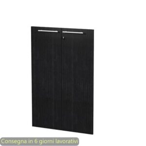 Coppia ante medie nero venato frassino 80x115,4 cm in melaminico con serratura