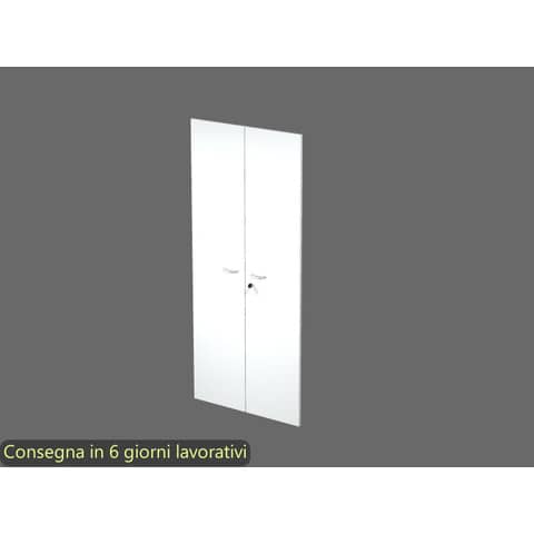 Ante con serratura bianco 80x175 cm in melaminico per mobile alto linea