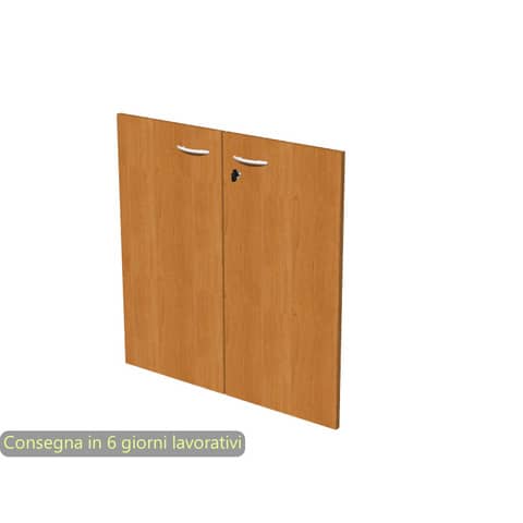 Lockable light walnut 80x67 cm melamine doors for low line cabinet