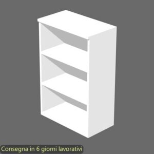 Mobile a giorno medio bianco 80x35xH.120 cm con 2 ripiani regolabili