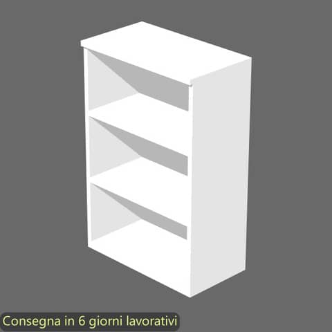 Mobile a giorno medio bianco 80x35xH.120 cm con 2 ripiani regolabili