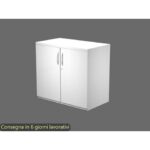 Armadio basso con ante battenti bianco 80x46xH.73 cm in melaminico linea