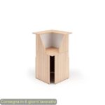 Bancone reception angolare 90° ciliegio arabis-bianco 76x76x117 cm in melaminico
