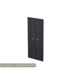 Ante con serratura nero venato frassino 80x175 cm in melaminico per mobile alto