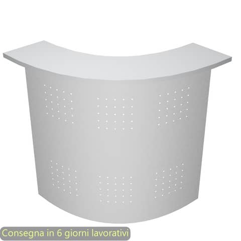 Gray 90° angular reception stand 90° 96,5x96,5x115h cm metal panel