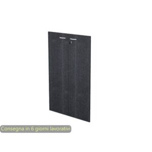 Ante con serratura nero venato frassino 80x115 cm in melaminico per mobile medio