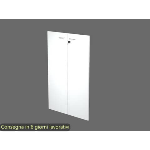 Ante con serratura bianco 80x115 cm in melaminico per mobile medio linea