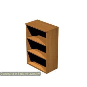 Mobile a giorno medio noce chiaro 80x35xH.120 cm con 2 ripiani regolabili