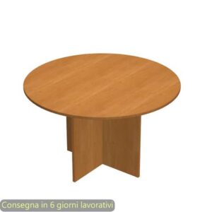 Tavolo riunione rotondo noce chiaro Ø120xH.72 cm gamba a pannello in