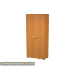 Armadio alto con ante battenti noce 90x45,8xH.200 cm con serratura linea