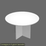 Tavolo riunione rotondo bianco Ø120xH.72 cm gamba a pannello in