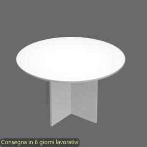 Tavolo riunione rotondo bianco Ø120xH.72 cm gamba a pannello in