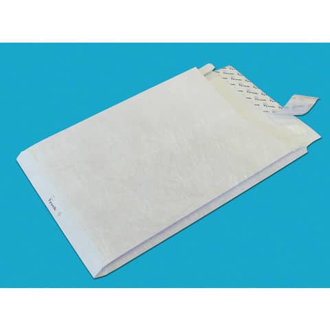 Buste a sacco con strip e 3 soffietti Tyvek Postyvek 55 g/m² bianco 30,5x40,6