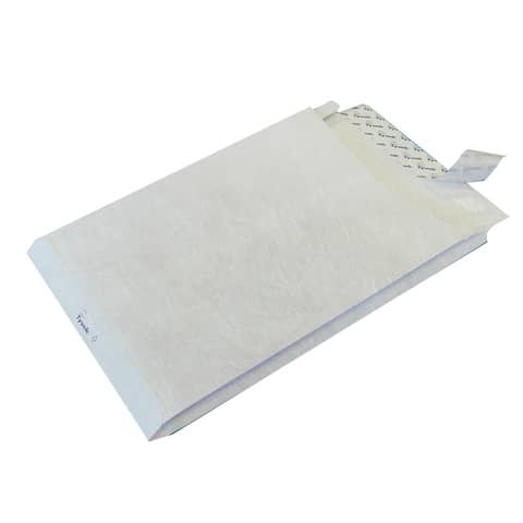 Buste a sacco con strip e 3 soffietti Tyvek Postyvek 55 g/m² bianco 22,9x32,4