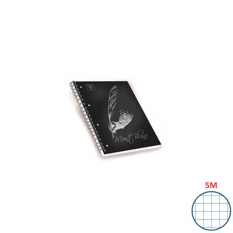 Quaderni spiralati A4 Pigna Mont Blanc Soft Touch assortiti - rigatura 5 mm -
