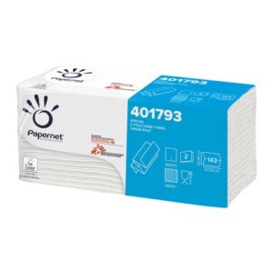 Asciugamani interfogliati piegati a Z Papernet 2 veli - 23x23,5 cm - bianco -