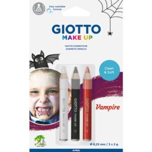 Tris tematico di matite cosmetiche GIOTTO Bianco, Nero, Rosso - Vampire
