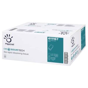 Asciugamani interfogliati piegati a V Papernet Dissolve Tech - 2 veli 24x21 cm