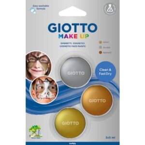 Tris ombretti cosmetici GIOTTO Make Up oro, argento, bronzo
