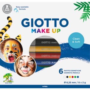 Set di 6 matite cosmetiche GIOTTO Make Up bianco, rosso, nero, giallo,