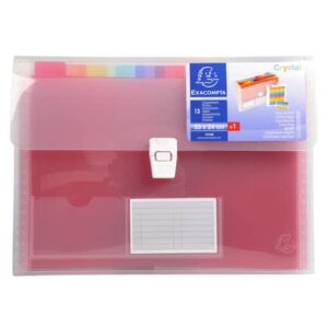 Classificatore Crystal Colours chiusura scatto 33x25 cm - 13 scomparti -