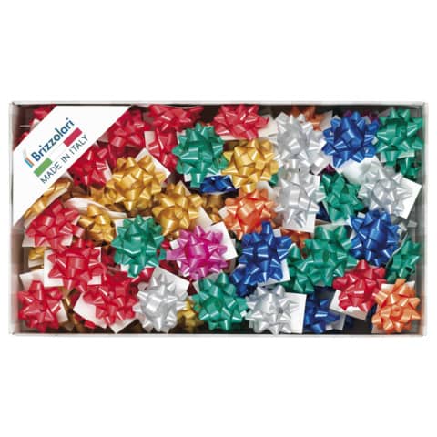 Adhesive stars for gift wrapping Brizzolari 6.5 mm Ø 35 mm assorted