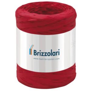 Brizzolari synthetic raffia tape 5 mm x 200 m red
