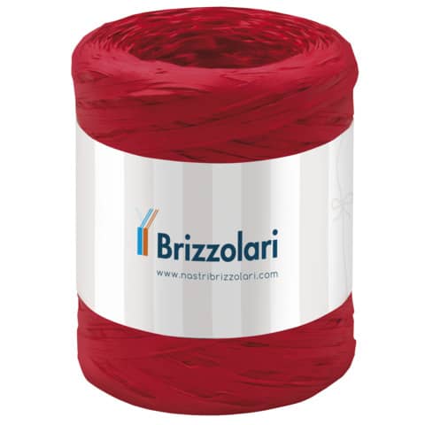Nastro in rafia sintetica Brizzolari 5 mm x 200 mt rosso