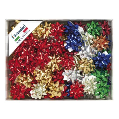 Adhesive stars for gift wrapping Brizzolari 10 mm Ø 50 mm assorted