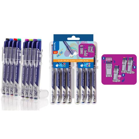 Fineliner Pilot Frixion 0,45 mm assortiti 8 colori