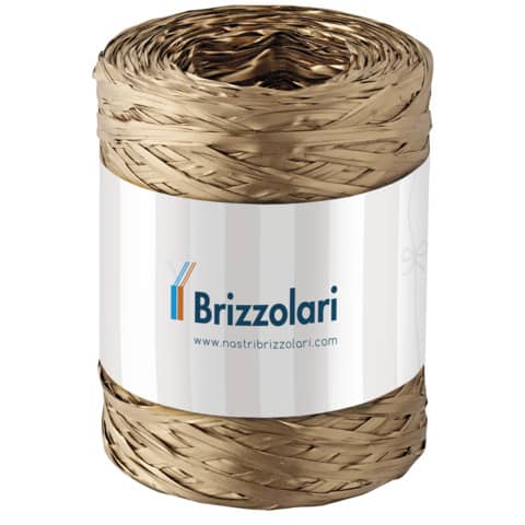 Nastro in rafia sintetica Brizzolari 5 mm x 200 mt oro