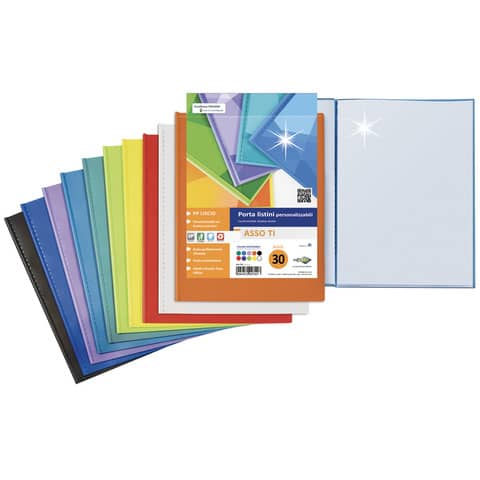 Portalistini personalizzabili Sei Rota Asso TI 22x30 cm assortiti - 20 buste