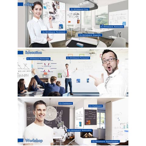 Lavagna adesiva roll-up VIVA magnetica bianca