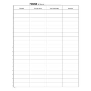 Registro firme presenza data ufficio 49 pagg. 31x24,5 cm