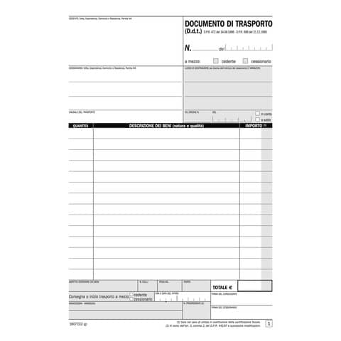 Blocco DDT autoricalcanti data ufficio A5 50x2 copie autoricalcanti