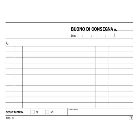 Blocco buoni di consegna data ufficio 11,5x16,5 cm - 50x2 copie autoricalcanti