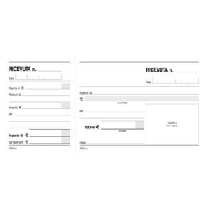 Blocco Ricevute generiche madre-figlia 2 tagliandi Data Ufficio 10x21,5 cm 100