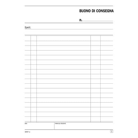 Blocco buoni di consegna data ufficio 21,5x14,8 cm - 50x2 copie autoricalcanti