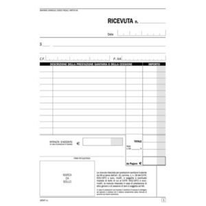 Blocco ricevute sanitarie registro degli onorari Data Ufficio 21,5x14,8 cm 50x2