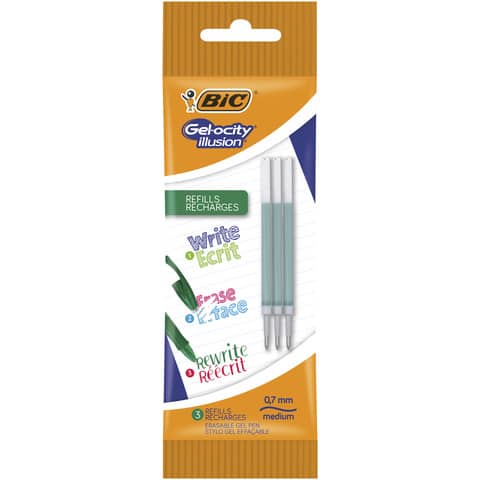 Refill BIC Gelocity Illusion Pouch 0.7 mm green