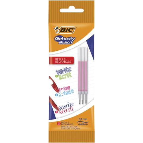 Refill BIC Gelocity Illusion Pouch 0.7 mm red
