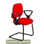Sedia operativa visitatore Unisit Leda LDS Eco smart su slitta - rivestimento